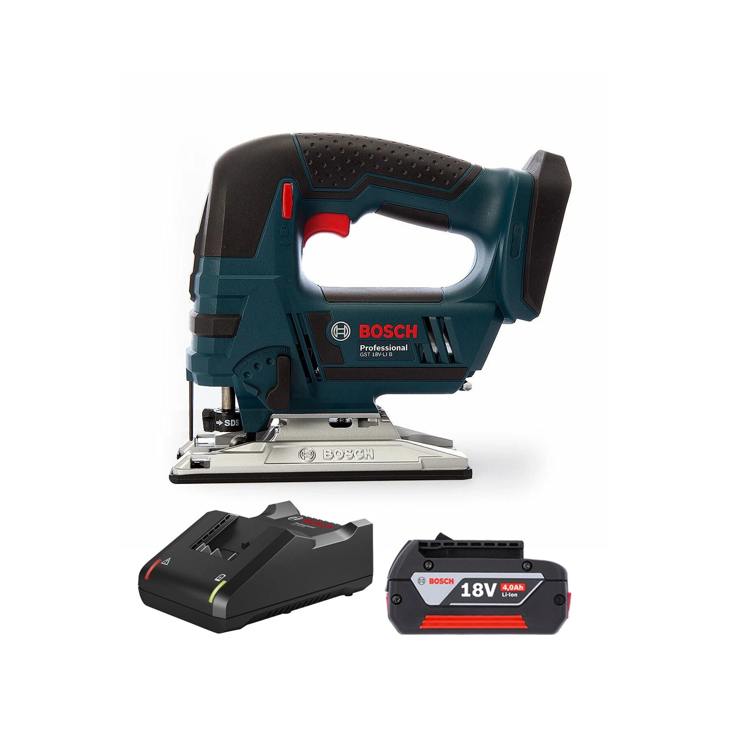 Bosch GST 18 V-LI B 18V Cordless Top Handle Jigsaw With 1 X 4.0Ah Battery & Charger