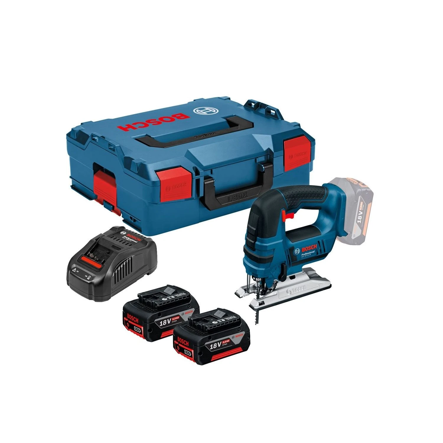 Bosch GST 18V-LI B Jigsaw With 2x 5Ah Batt. Charger,Case