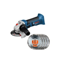 Bosch GWS 18 V-LI Cordless Angle Grinder 115mm With 4 X Diamond Blades