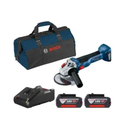 Bosch GWS 18V-10 Cordless Brushless 115mm Angle Grinder With 2 X 4.0Ah Batteries, Charger & Tool Bag