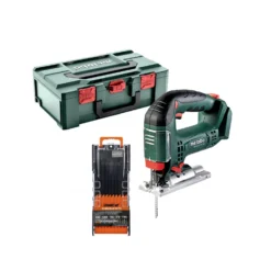 Metabo STAB 18 LTX 100 18V Cordless Bow Handle Jigsaw With 10 Piece T-Shank Jigsaw Blade Set In MetaBOX