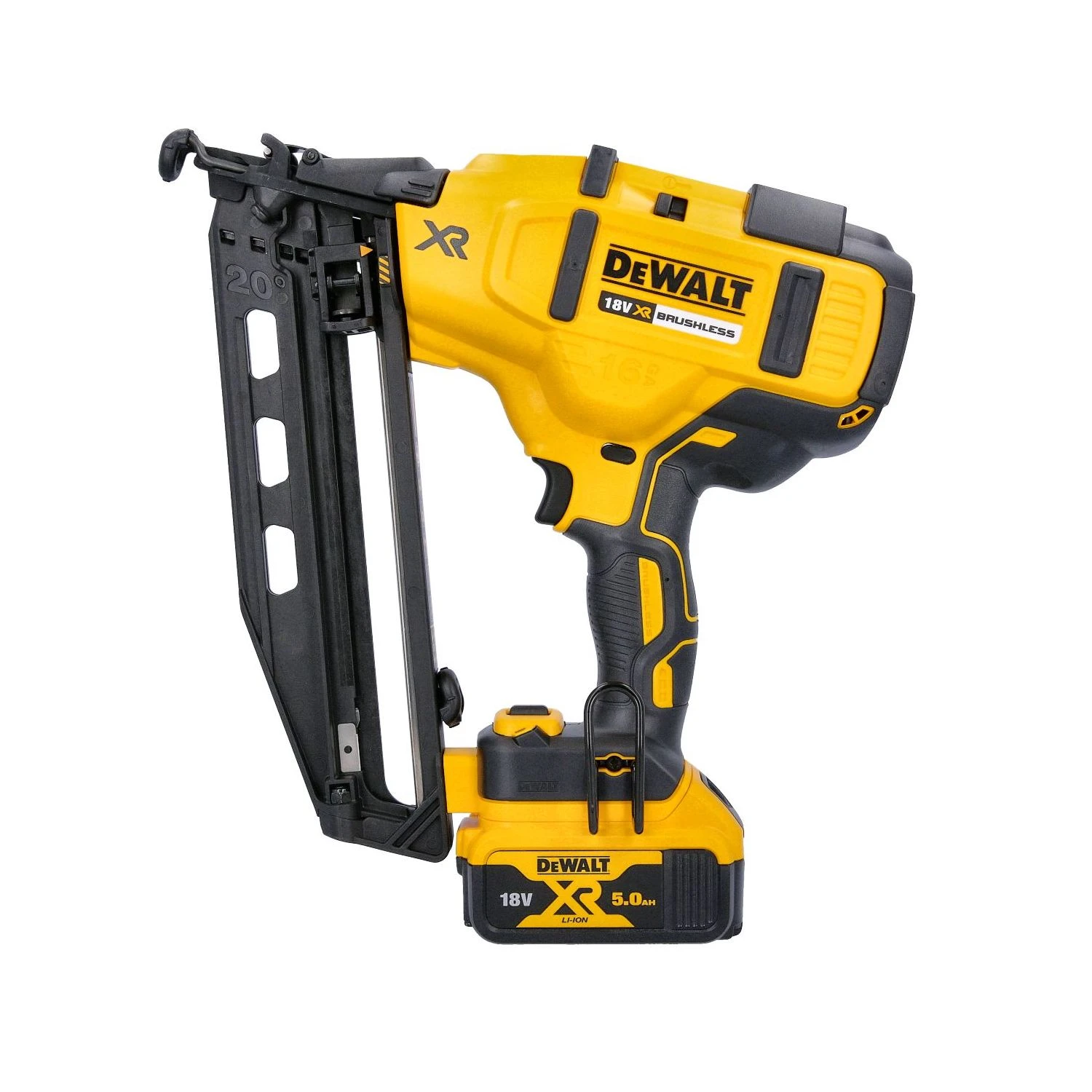 Dewalt DCK264P2 18V XR Li-ion Brushless Nailer Twin Pack With 2 X 5.0Ah Batteries, Charger & Case - Image 2