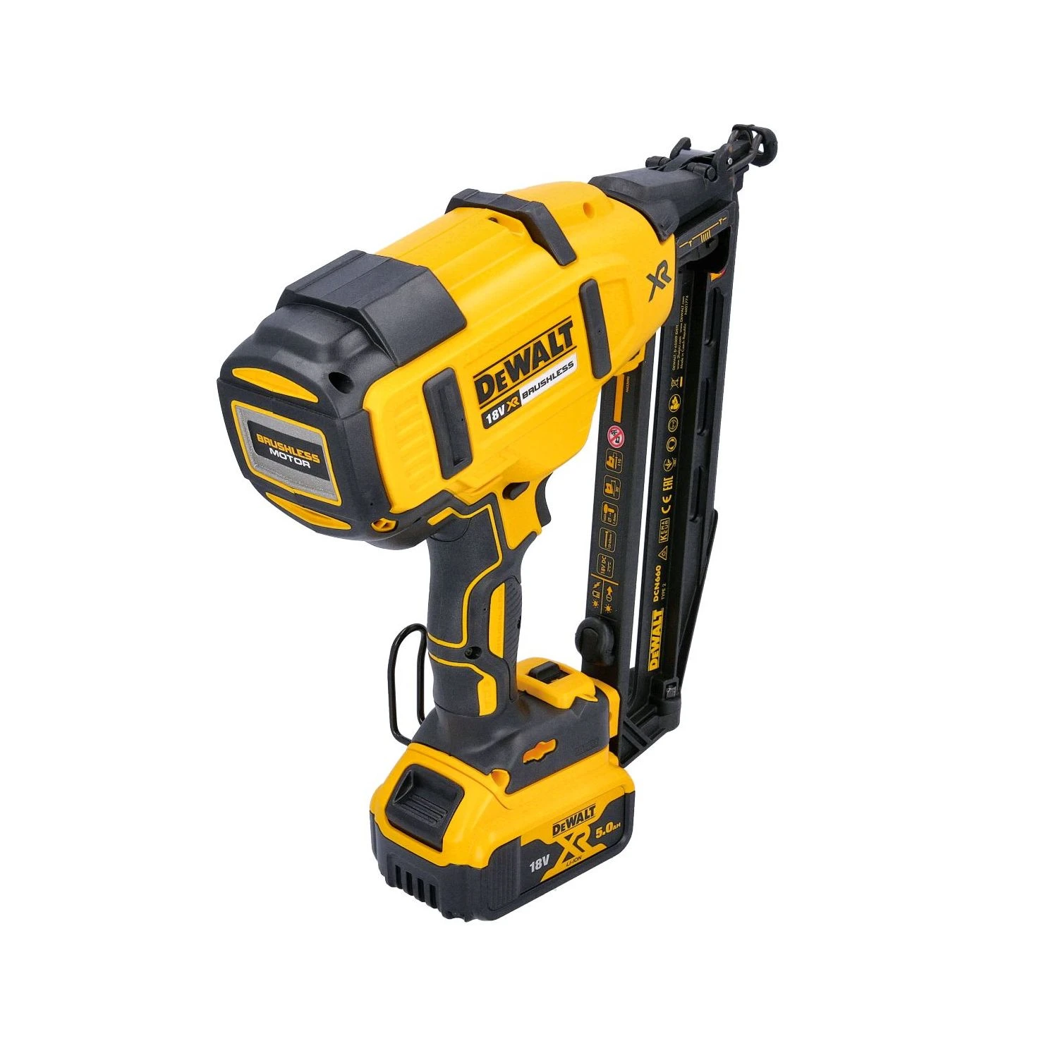 Dewalt DCK264P2 18V XR Li-ion Brushless Nailer Twin Pack With 2 X 5.0Ah Batteries, Charger & Case - Image 5