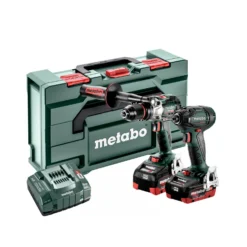 Metabo 685184000 18V Brushless Combi Drill & Impact Driver Twin Pack With 2 X 5.5Ah Batteries, Charger & Carry Case