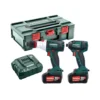 Metabo 685184580 18V Brushless Combi Drill & Impact Driver Twin Pack With 2 X 4.0Ah Batteries, Charger & MetaBOX