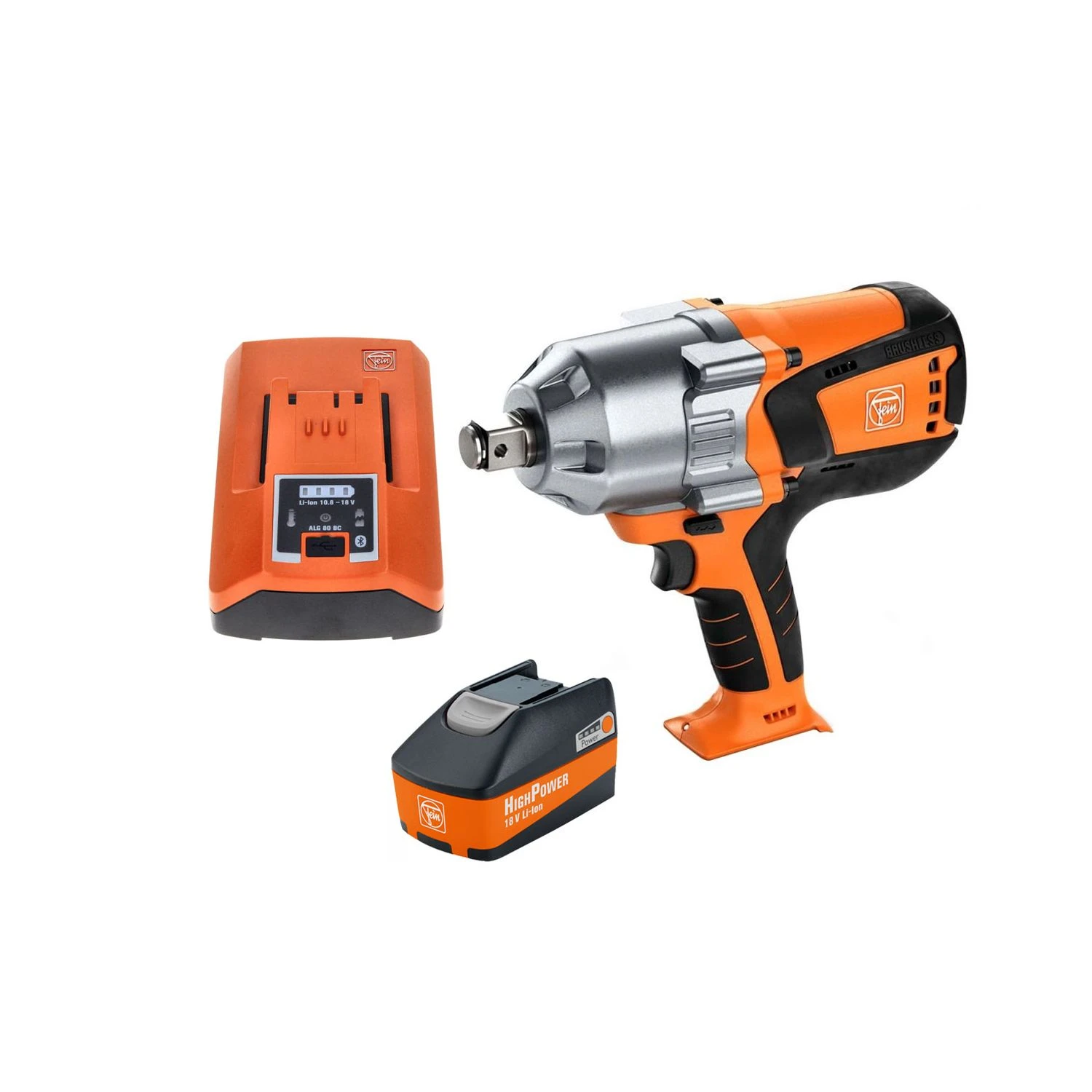 Fein ASCD 18-1000 W34 Select Cordless Brushless Impact Wrench With 1 X 5.2Ah Battery & Charger