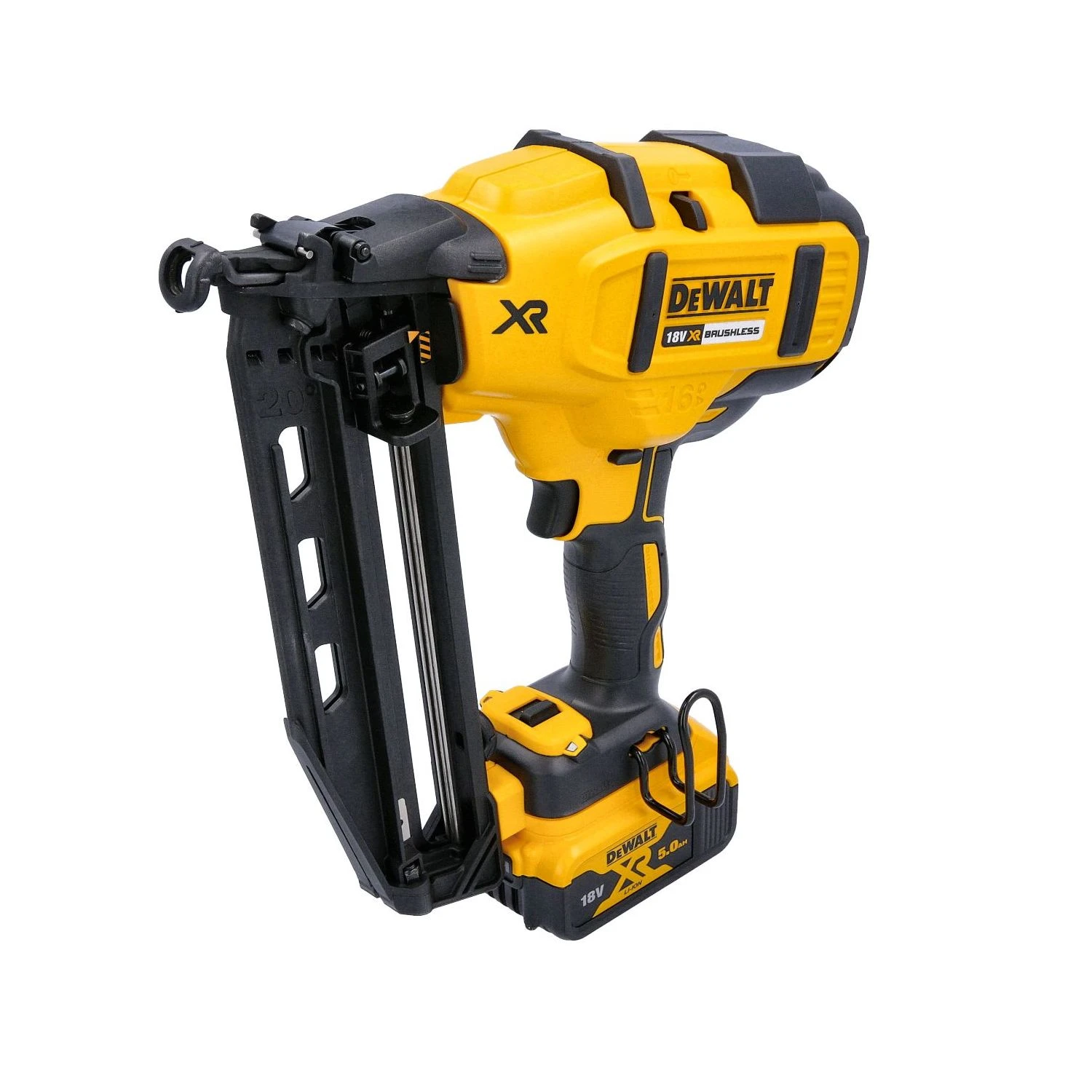 Dewalt DCK264P2 18V XR Li-ion Brushless Nailer Twin Pack With 2 X 5.0Ah Batteries, Charger & Case - Image 3