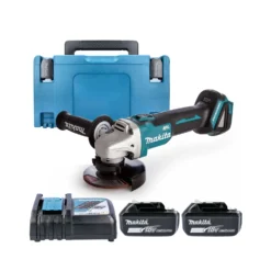 Makita DGA456 18V BL Grinder + 2 X BL1830 ,Charger & Case