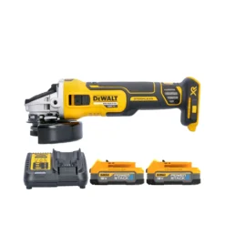 DeWalt DCG405 18V XR Cordless Brushless 125mm Angle Grinder With 2 X 1.7Ah Powerstack Batteries & Charger