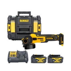 DeWalt DCG409 18V XR Brushless Flexvolt Advantage 125mm Angle Grinder With 2 X 4.0Ah Batteries, Charger & Case