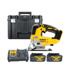 DeWalt DCS334 18V XR Brushless Top Handle Jigsaw With 2 X 4.0Ah Batteries, Charger & Case