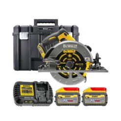 DeWalt DCS576 54V XR Brushless Flexvolt 190mm Circular Saw With 2 X 9.0Ah Batteries, Charger & Case