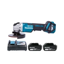 Makita DGA517 18V BL Grinder + 2 X 5.0Ah Batteries & Charger