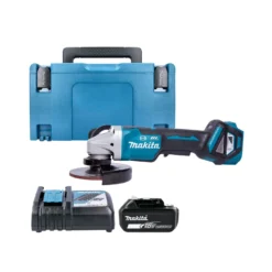 Makita DGA517 18V Angle Grinder 125mm With 1 X 5.0Ah Battery, Charger & Case