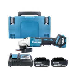 Makita DGA469 18V X-Lock 115mm Angle Grinder With 2 X 6.0Ah Batteries, Charger & Case