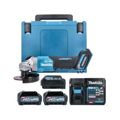 Makita GA012G 40V XGT Brushless Angle Grinder With 2 X 2.5Ah Batteries, Charger, Adaptor & Case