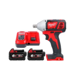 Milwaukee M18BIW12 M18 18V 1/2" Compact Impact Wrench With 2 X 6.0Ah Batteries & Charger