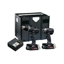 Panasonic PANC231PN 18V Cordless Brushless Smart Drill Driver & Impact Driver Twin Pack With 2 X 3.0Ah Batteries, Charger & Case