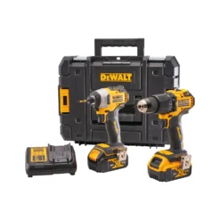 Dewalt XMS23TWINPK 18V Cordless Brushless Combi Drill & Impact Driver Twin Pack With 2 X Batteries, Charger & Case